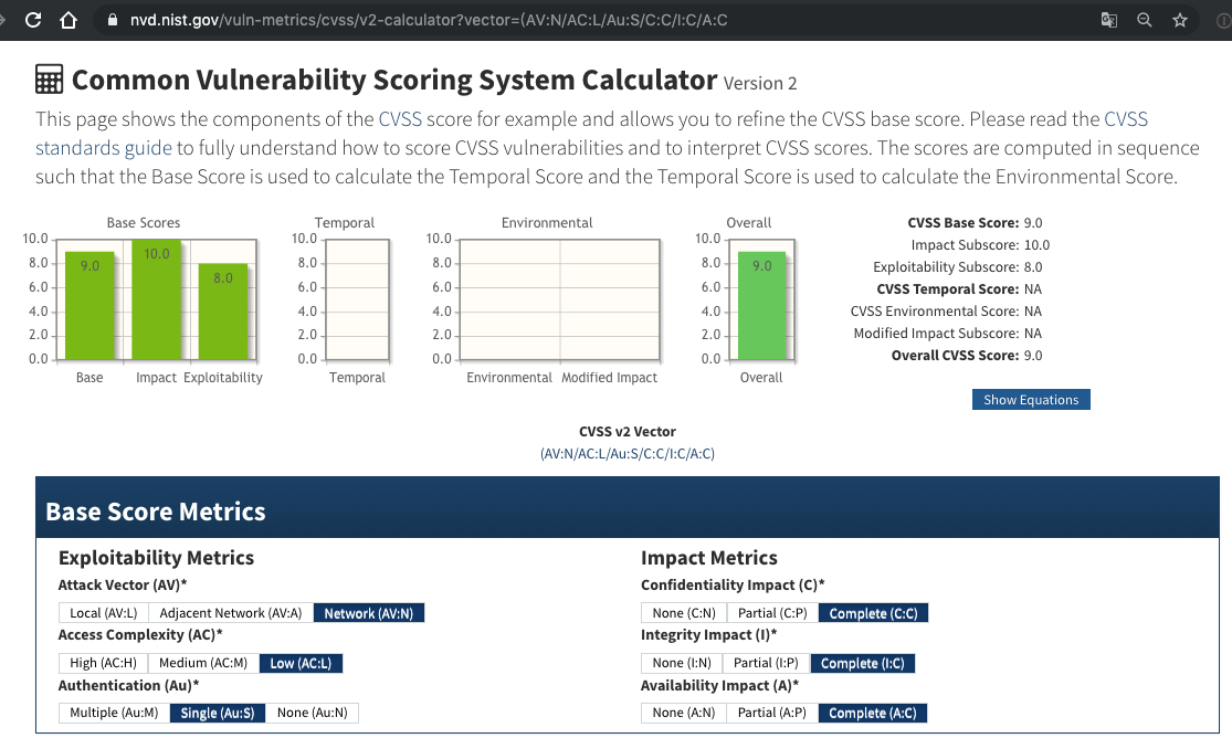 CVSS-2.0 评分修正版 - BaseScore 9.0