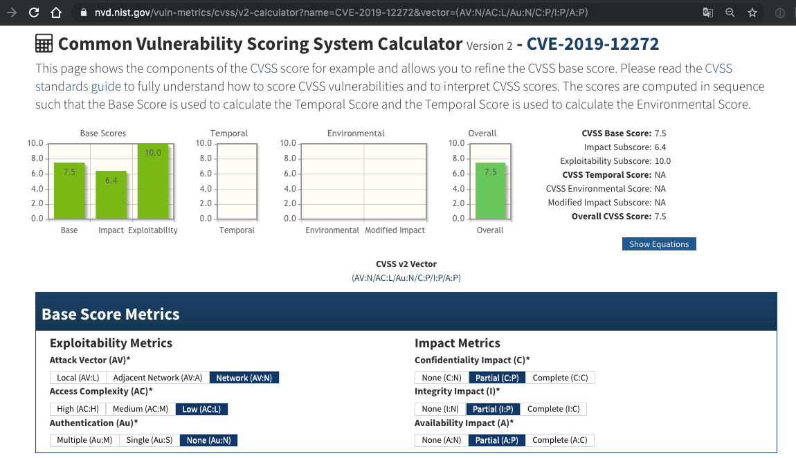 NVD 官方原版 CVSS-3.0 评分 - BaseScore: 7.5